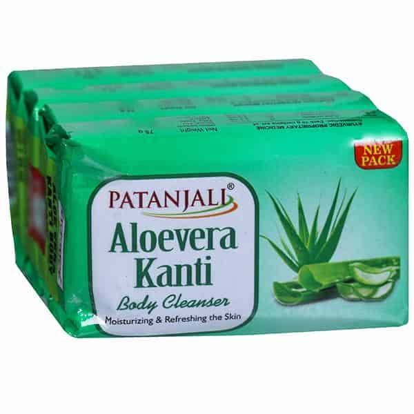 Patanjali Aloevera Kanti Body Cleanser Soap 75g (pack of 4)