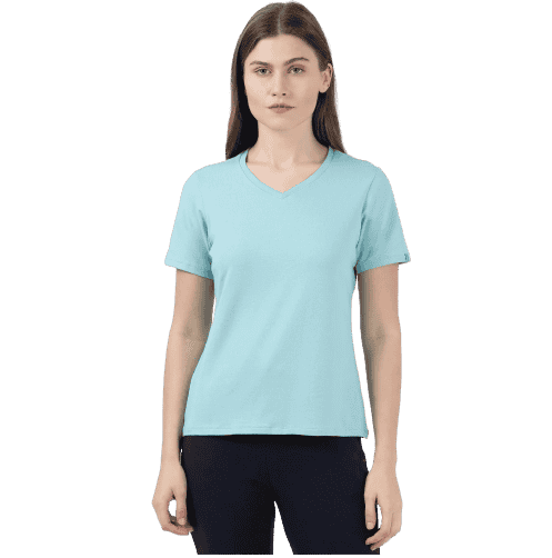 Jockey Nile Blue V-neck T-Shirt for Women, Style #1359