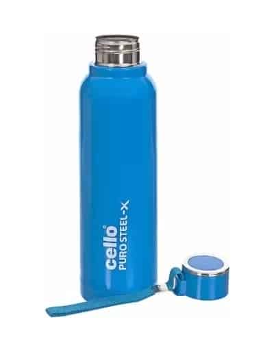 Cello Puro steel-x benz 900 ml Bottle  (Pack of 1, Red, Pink, Plastic, Steel)