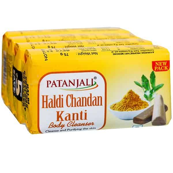 Patanjali Haldi Chandan Kanti Body Cleanser Soap 57g (pack of 4)