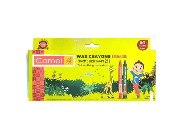 Camel Wax crayon extra long smooth and bright color  (Set of 24, Multicolor)