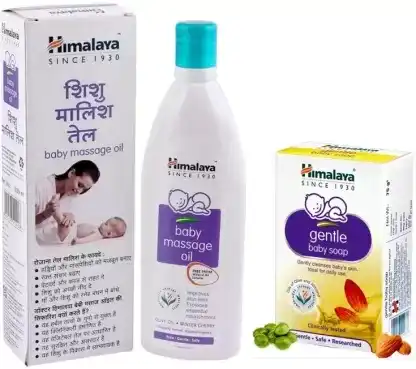 Himalaya Baby Massage Oil (200ml) With Genlte Baby Soap (75g)