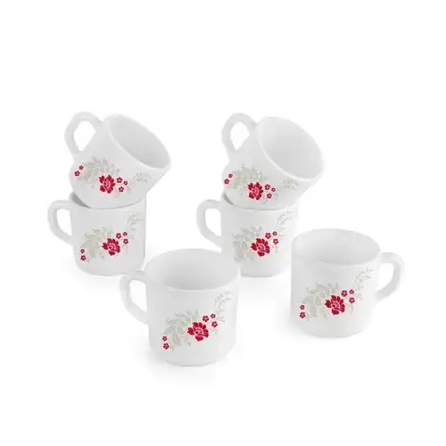 Cello stella 10 CL Small Opalware Cup Set for Tea and Coffee