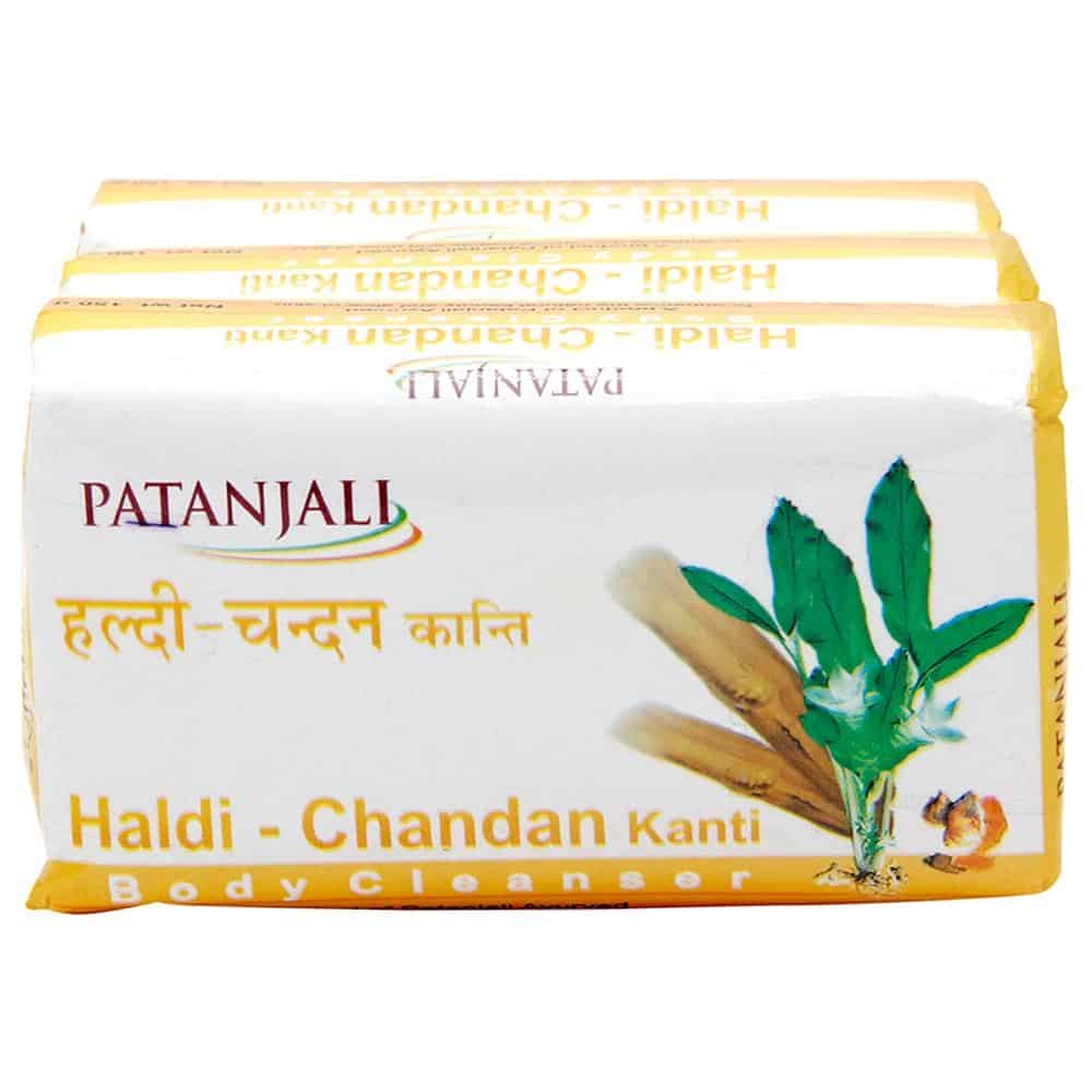 Patanjali Haldi Chandan Kanti Body Cleanser Soap 150g (pack of 3)