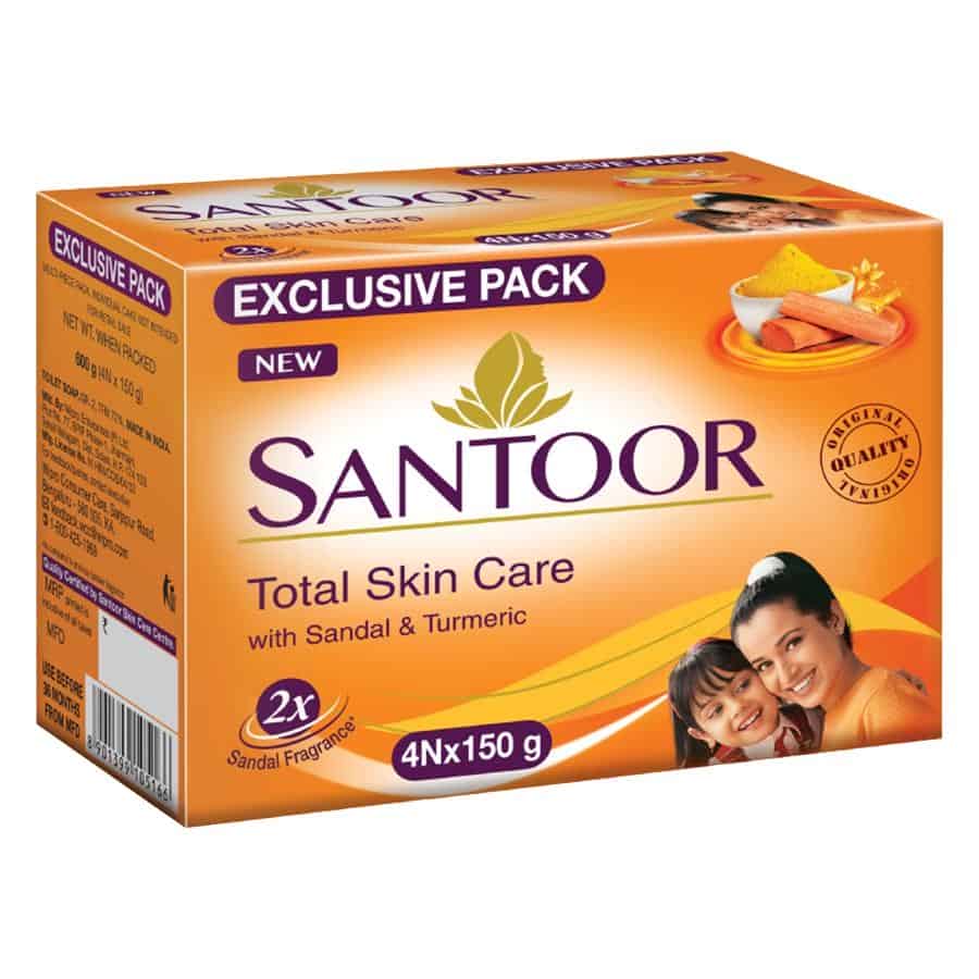 Santoor Total Skin Care Soap with Sandal & Turmeric
