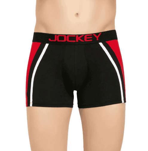 Jockey Ultra-soft Modern Trunks with Double layer Contoured Pouch & Exposed waistband - Black, Style #US21 (Disclaimer: The product delivered may not of the same pattern)