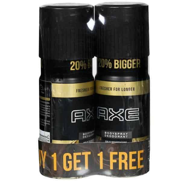 Axe Gold Temptation Mega Pack Body Spray Deodorant (Buy 1 Get 1 Free) 180ml (combo)