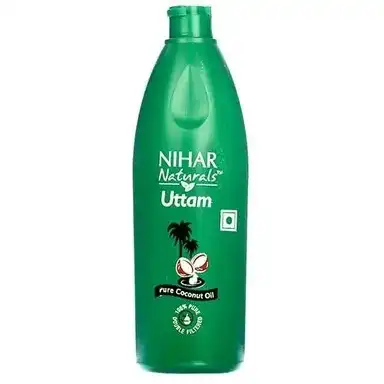 Nihar Naturals Uttam Pure Coconut Oil - Double Filtered, 100% Pure 175ml