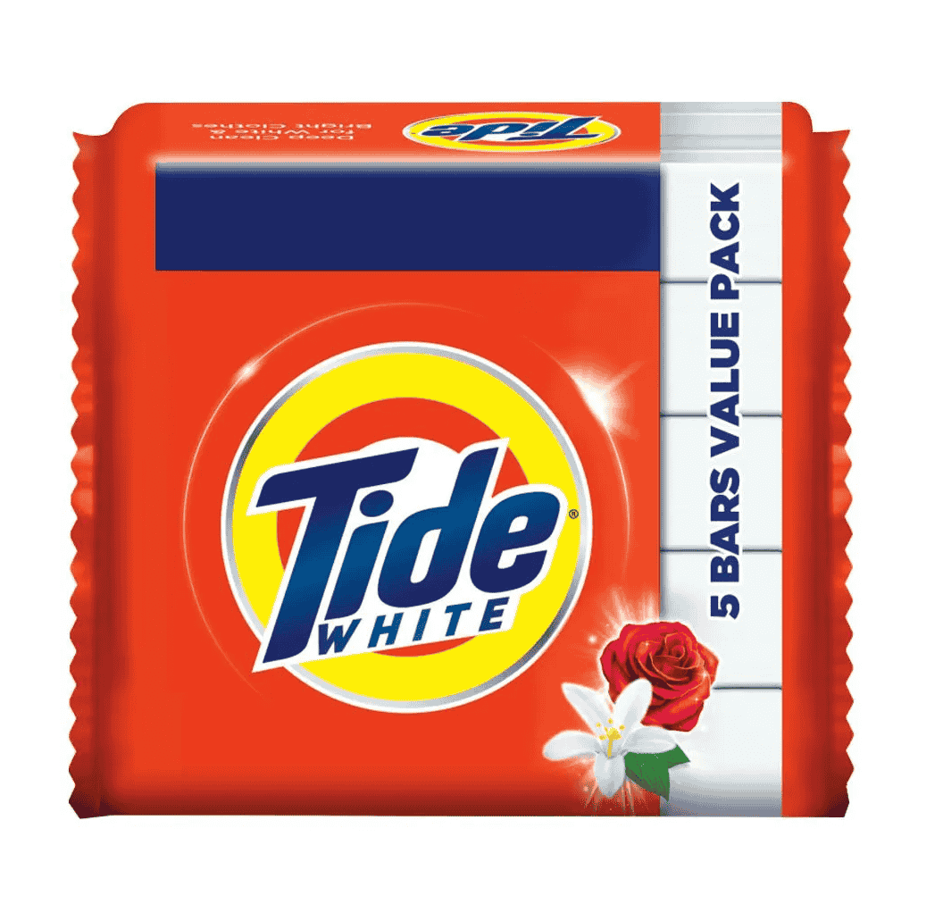 Tide Detergent White Bar Soap, 5x200g (4+1 Free)
