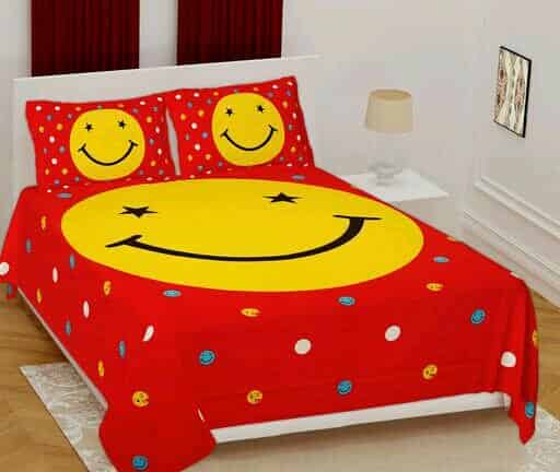 Graceful Fancy Cotton Bedsheets(Queen Size) With Pillow covers