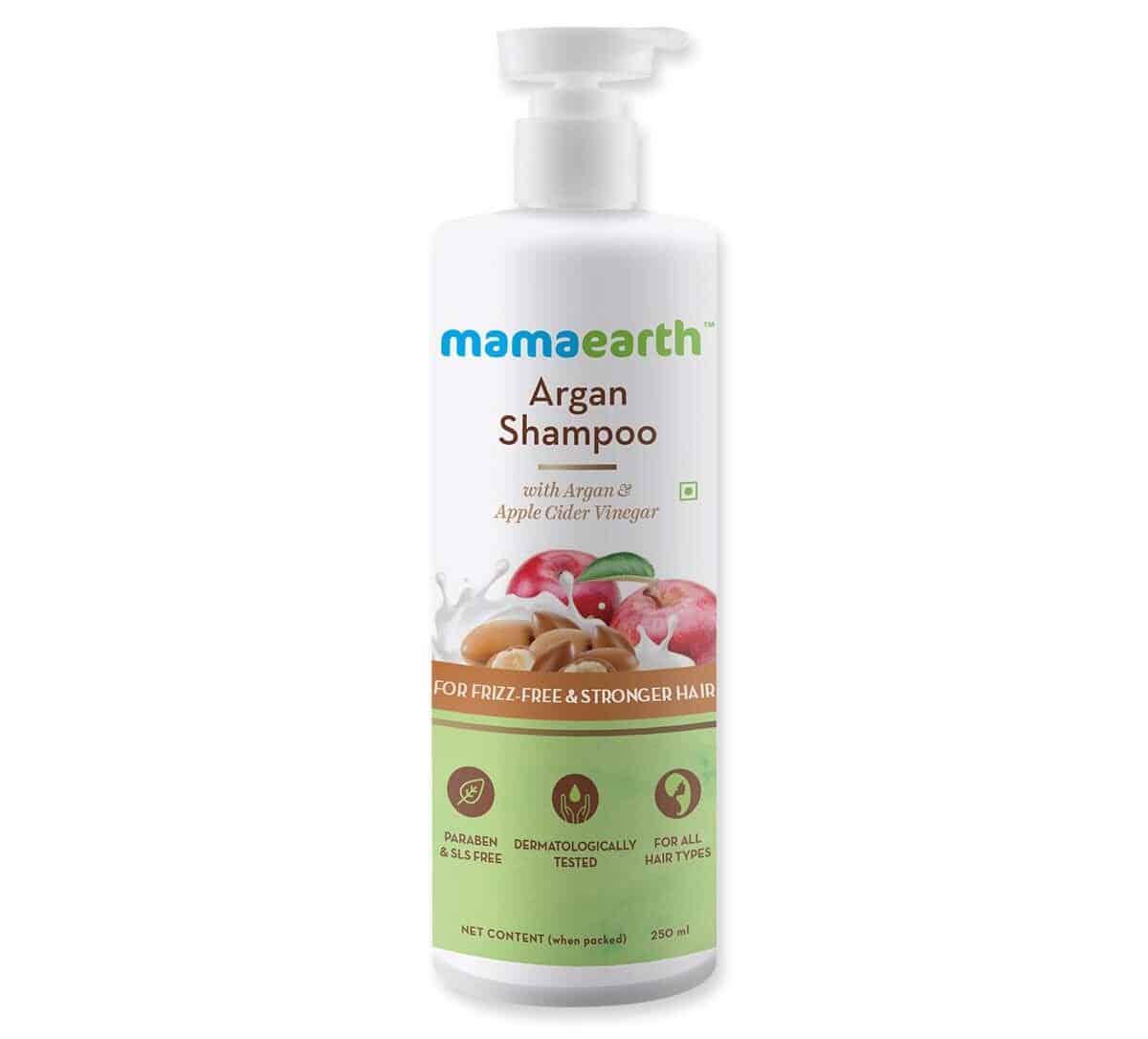 Mamaearth Argan Shampoo for Frizz-Free & Stronger Hair, 250 ml