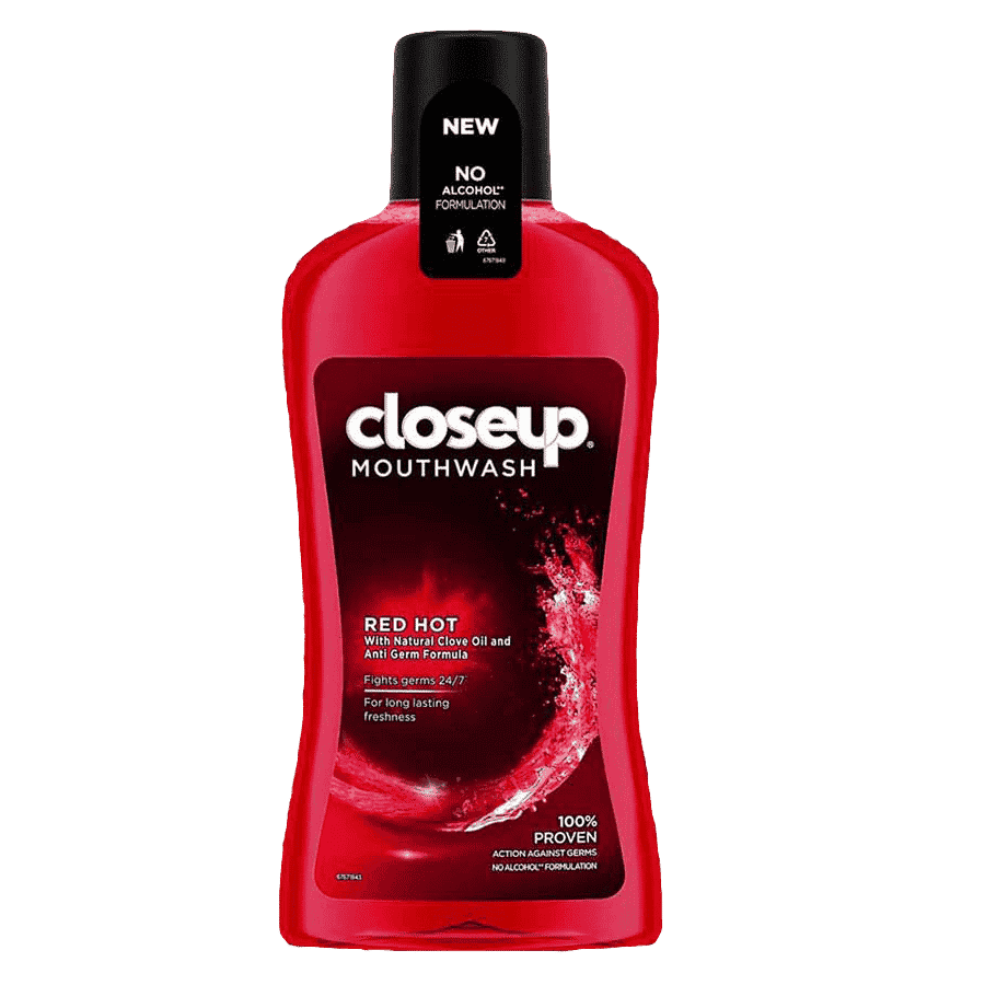 Closeup Red Hot Mouthwash