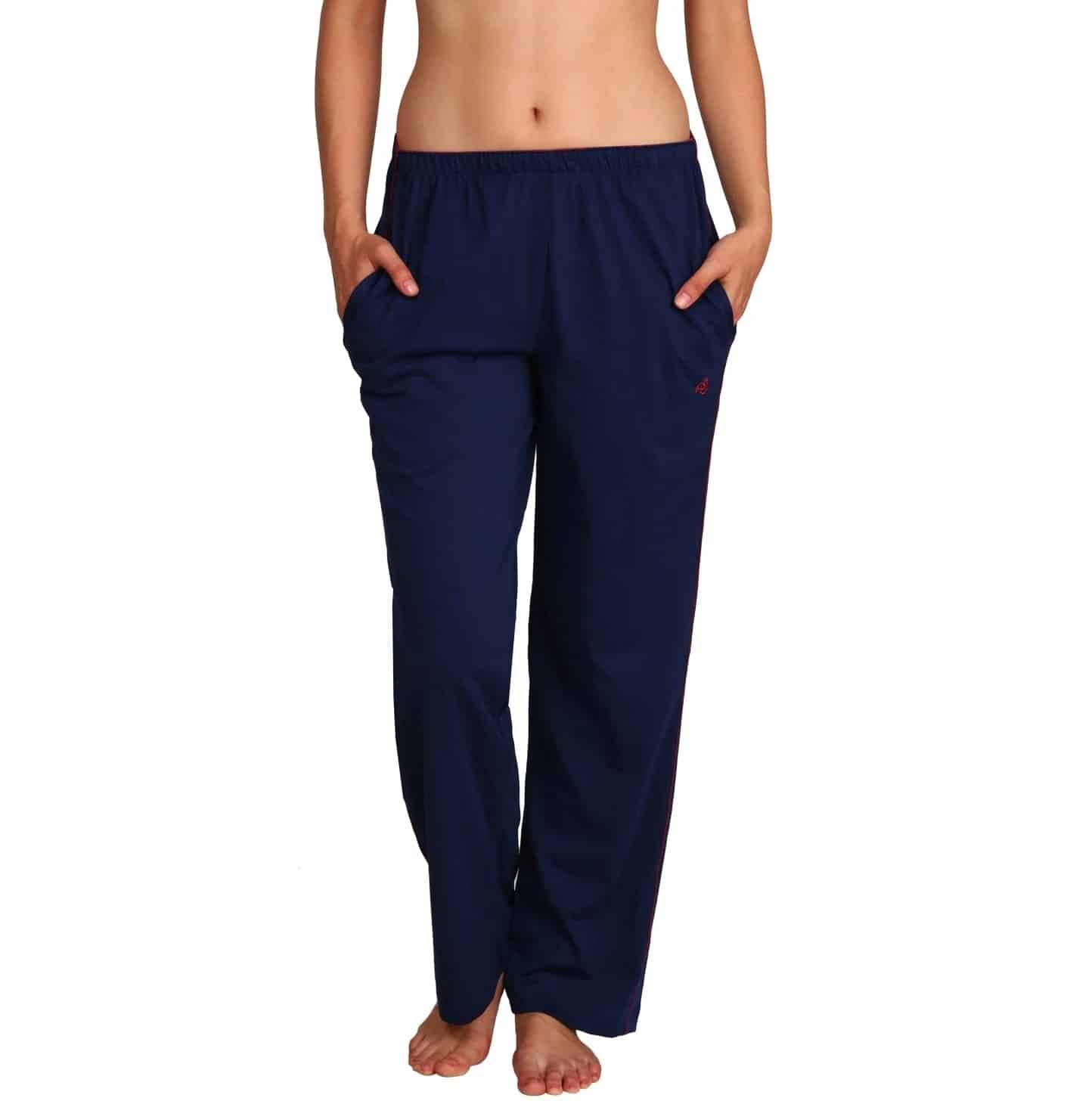 Jockey Relaxed Fit Track Pant for Women with Side Pocket & Drawstring Closure - Imperial Blue, Style #1305