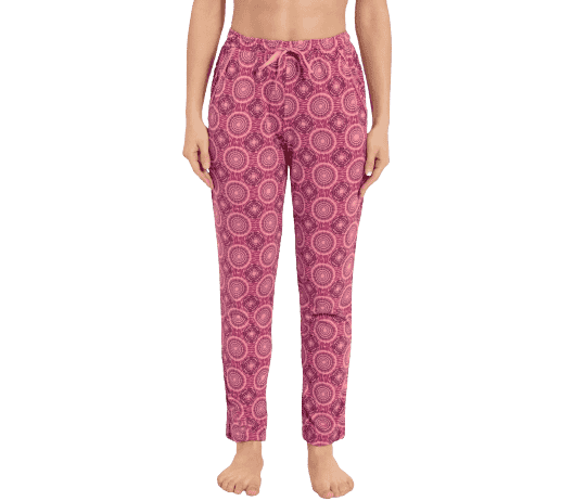 Jockey Ultra-soft Pyjama for Women with Side Pocket & Drawstring - Peach Blossom Assorted Prints, Style #RX09 (Disclaimer: The product delivered may not of the same pattern)