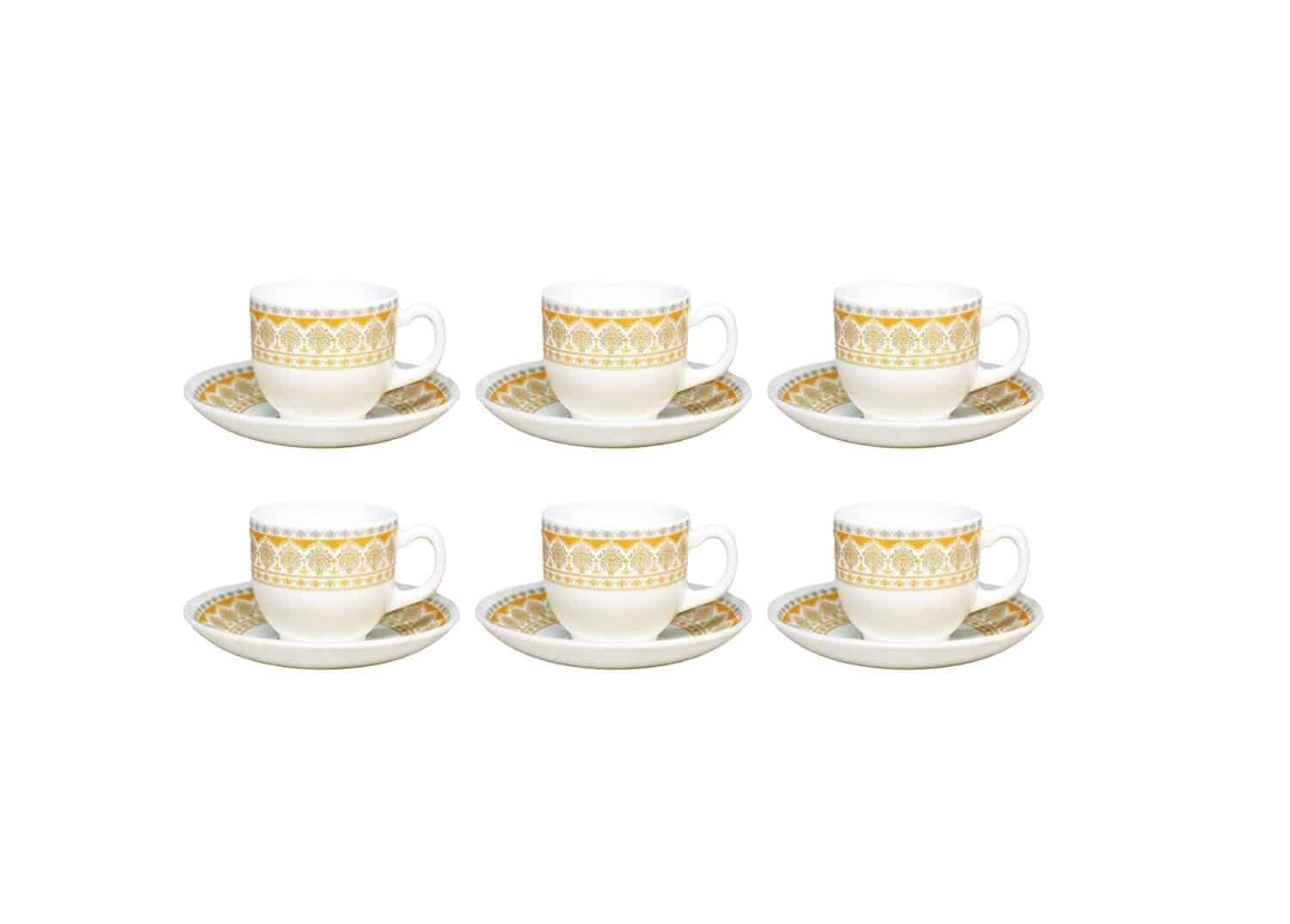 Cello Divine Emperor Cup & Saucer Set, Set of 6 - 160 ml