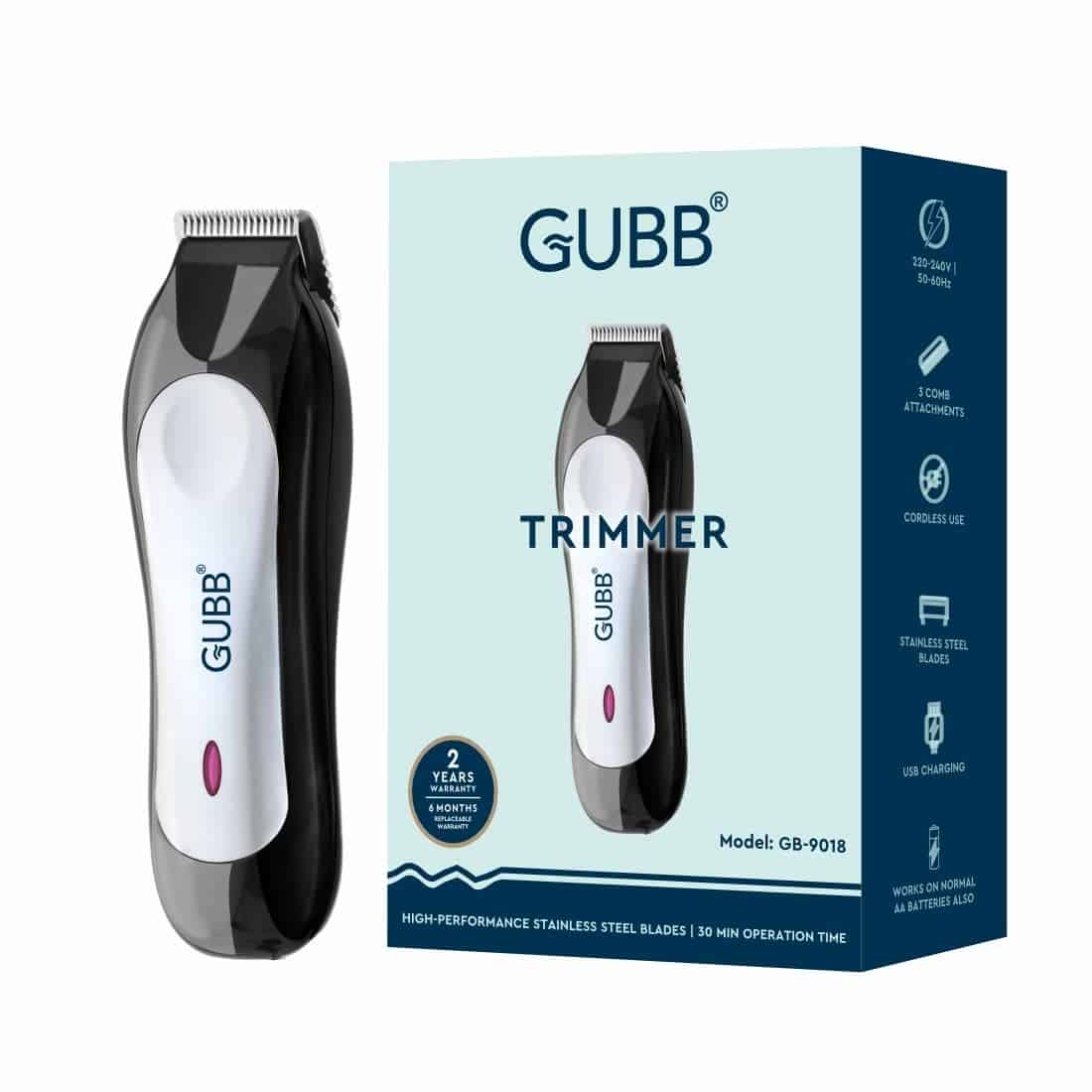 Gubb  Cordless Beard Trimmer Black-Silver(GB-9018)
