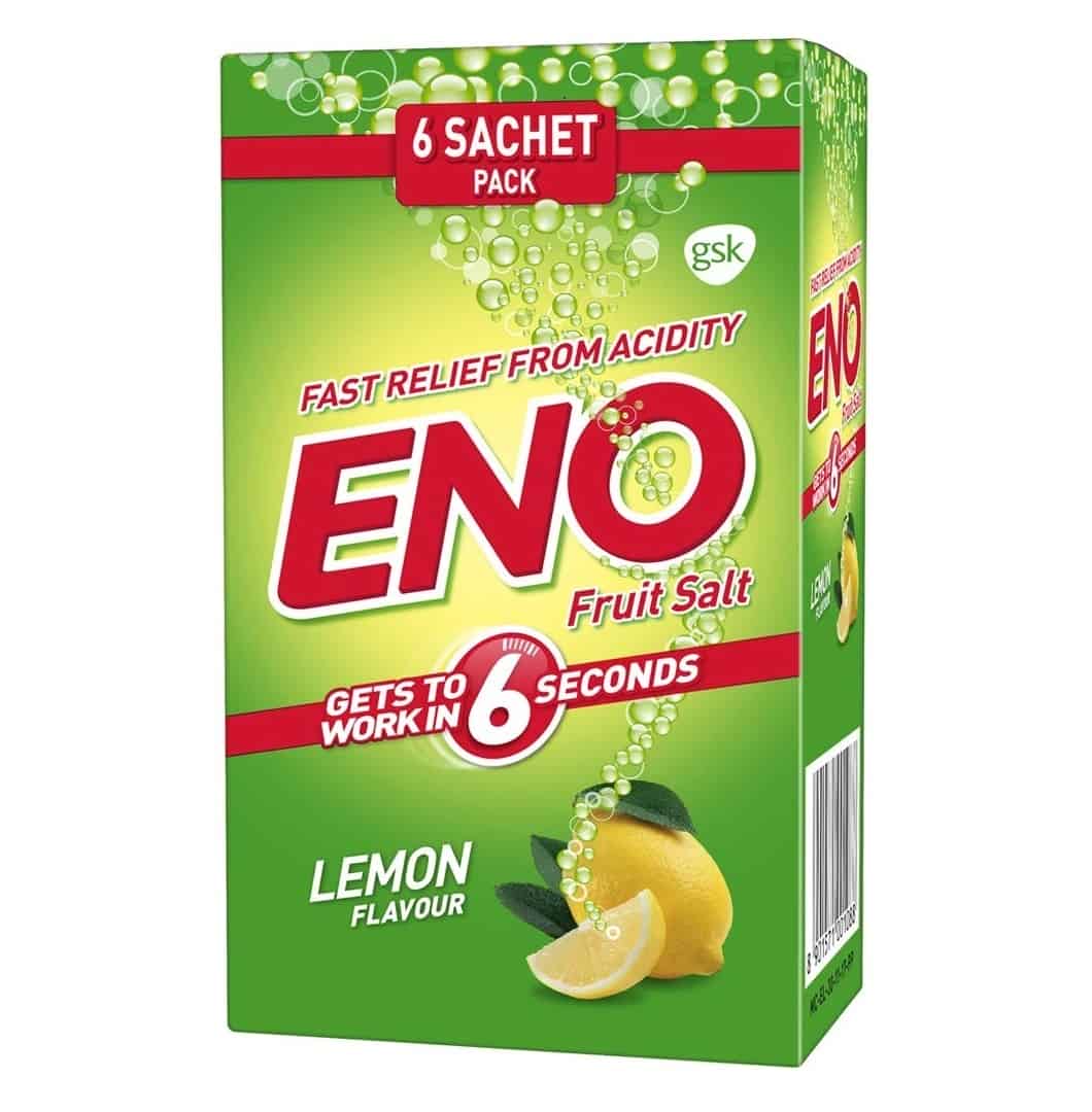 Eno Fruit Salt Lemon - Sachet Pack, 6x5g (Pack of 6)