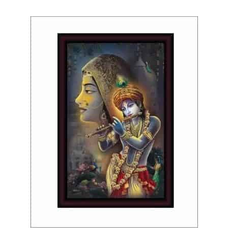 Armada Acrylic Glass Large Royal Cherry Premium Framed Radha Krishna Acrylic  Painting