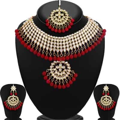 Kundan Gold Plated Choker Necklace Set for Women