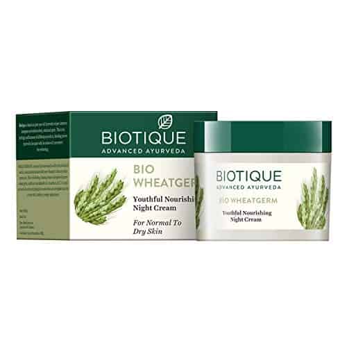 Biotique Bio WheatGerm Youthful Nourshing Night Cream for Normal to Dry Skin, 50g