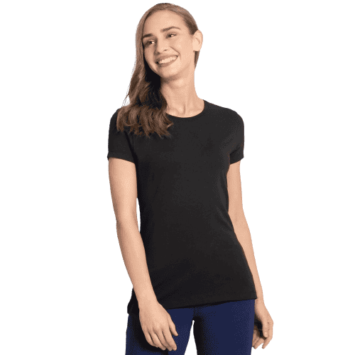 Jockey Solid Round Neck Half Sleeve T-Shirt for Women - Black, Style #1515