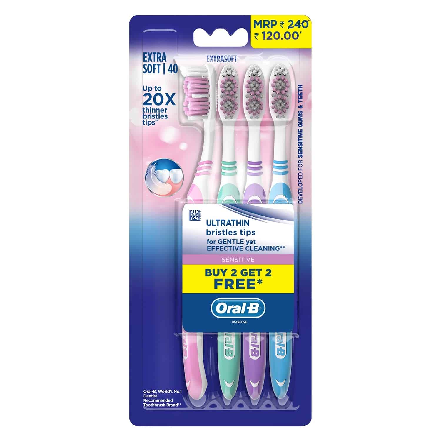 Oral-B Ultrathin Sensitive Toothbrush - (Buy 2 Get 2 Free)