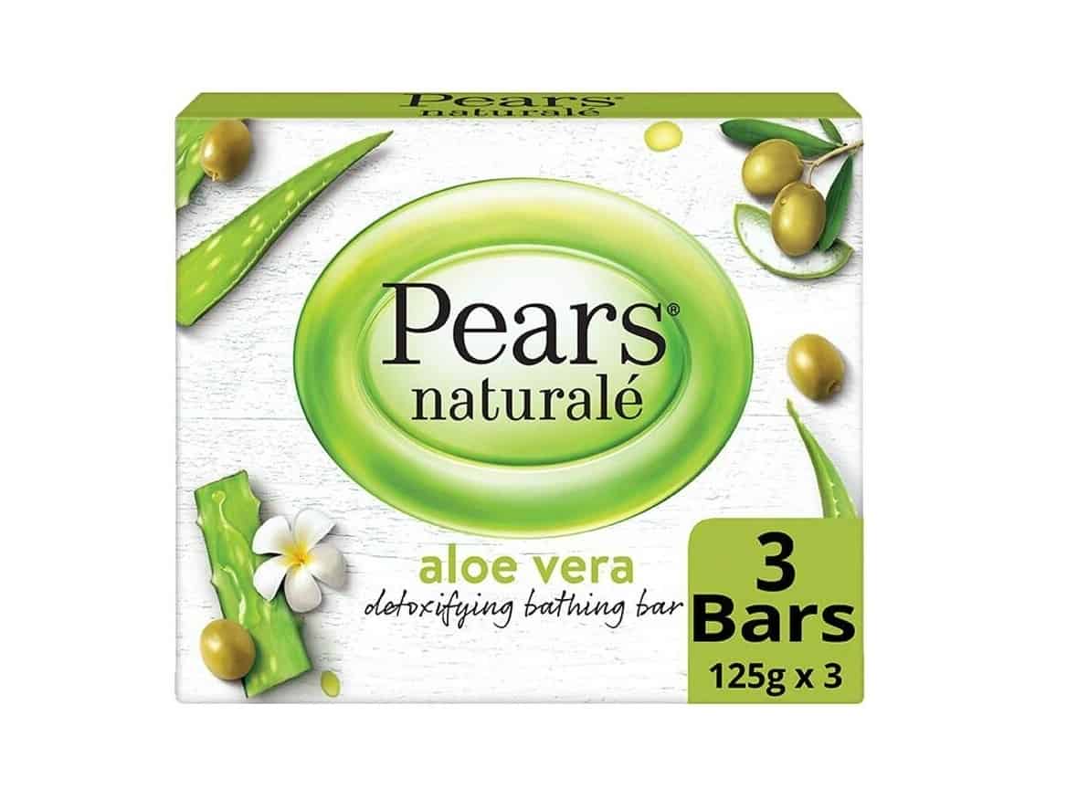 Pears Naturale Aloe Vera Detoxifying Soap Bar, 3x125g (Pack of 3)