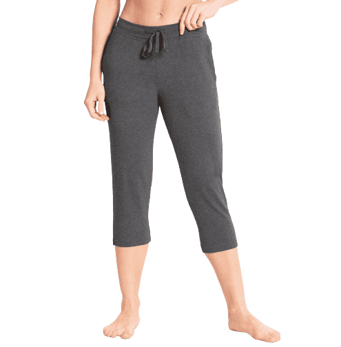 Jockey Capri Pants for Women with Pocket & Drawstring Closure - Charcoal Melange, Style #1300