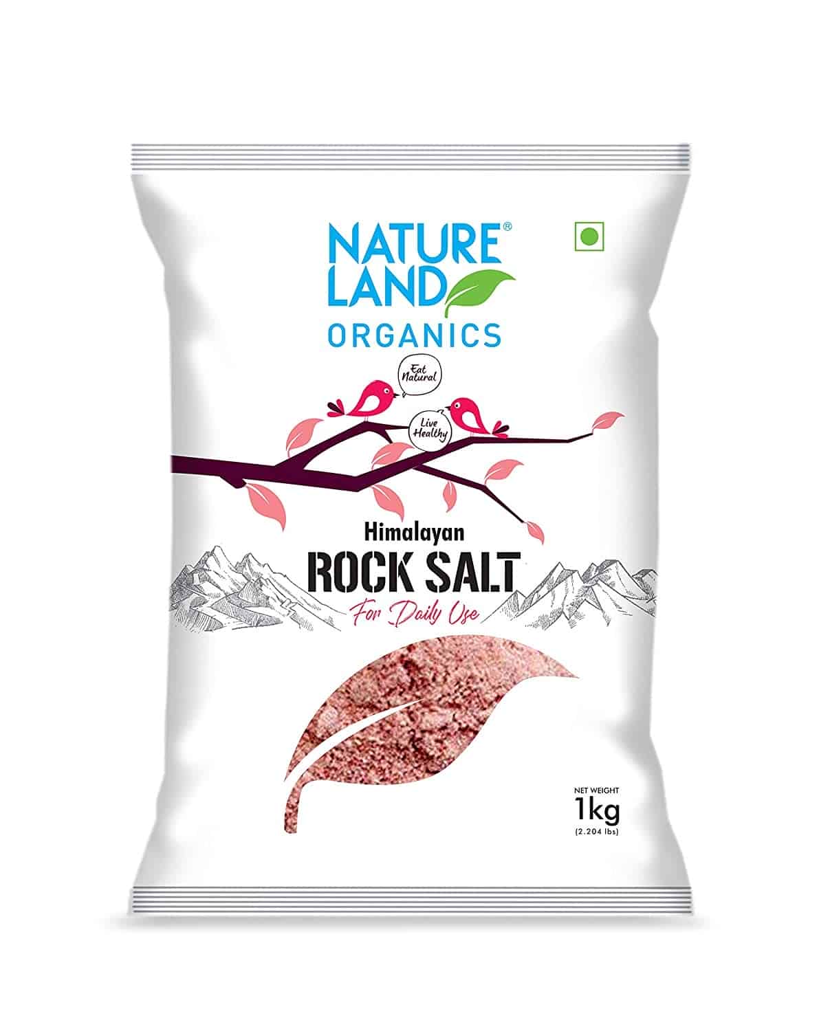 Natureland Organics Himalayan Pink Rock Salt, 1kg