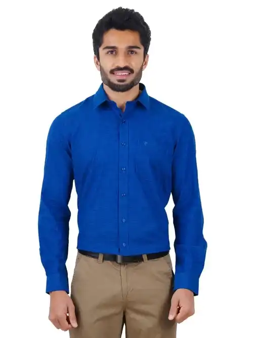 SNS Mens Formal Shirt Full Sleeves Bright Blue CL2 GT5