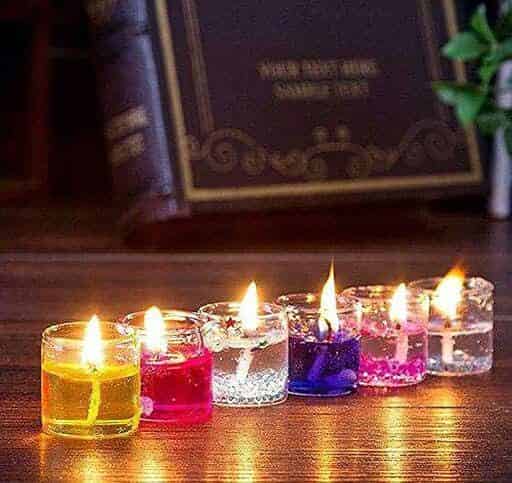 Colourful Handicrafts Handmade Wax in Glass Smokeless Tealight Candles Set of 12