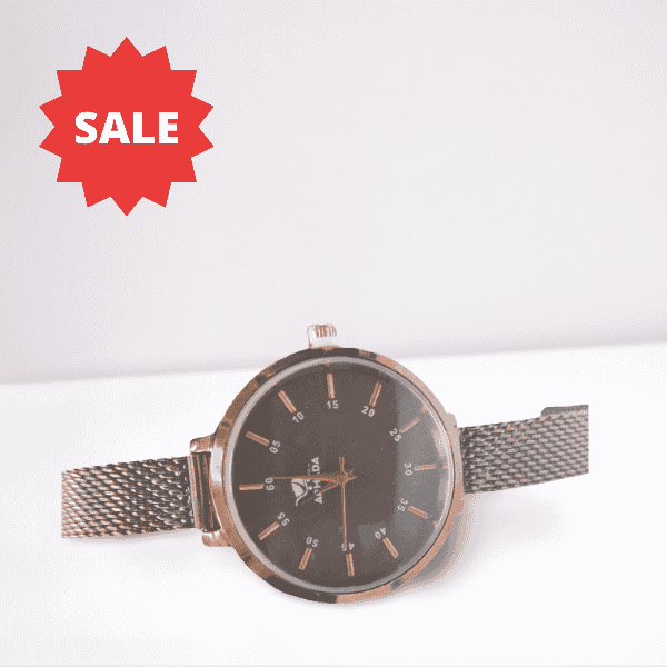 Armada Brown Dial Analog Brass Strap Wrist Watch For Women