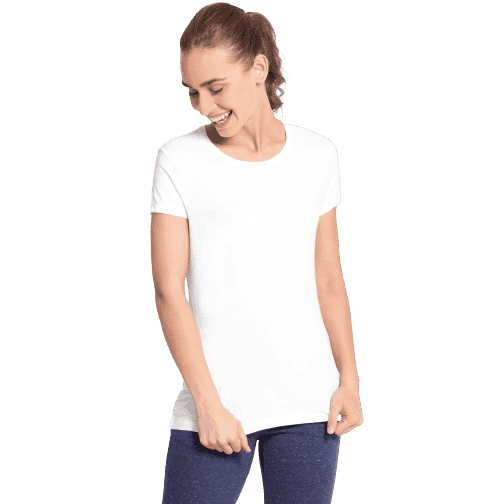 Jockey Solid Round Neck Half Sleeve T-Shirt for Women - White, Style #1515