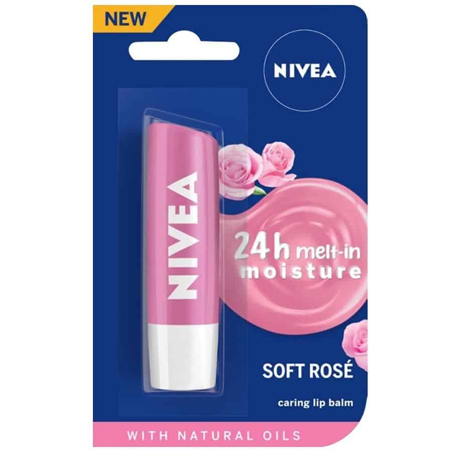 Nivea Soft Rose Lip Balm - Natural Oils & Delicate Rose Shine
