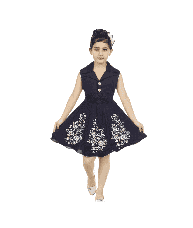 Cute Elegant Girls Cotton Blend Frocks & Dresses