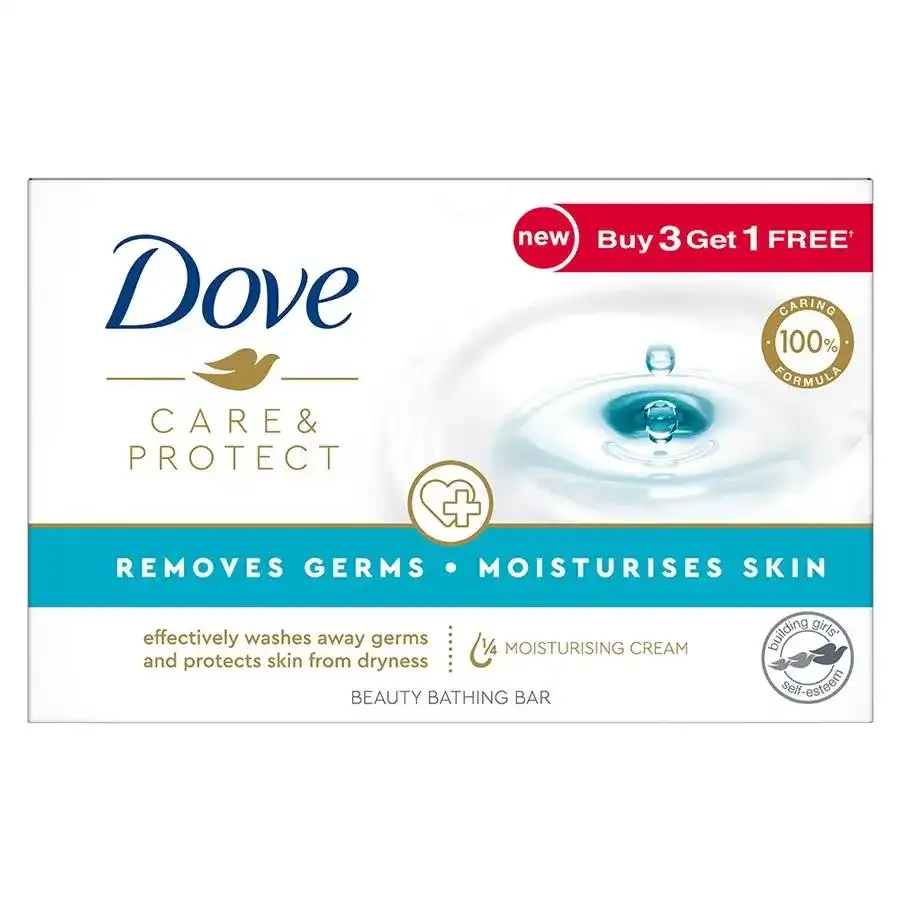 Dove Care & Protect Beauty Bathing Bar, 100g (Buy 3 & Get 1 Free)