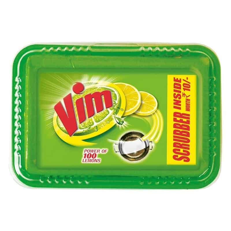 Vim Dishwash Bar Monthly Tub With Free Scrubber, 500g