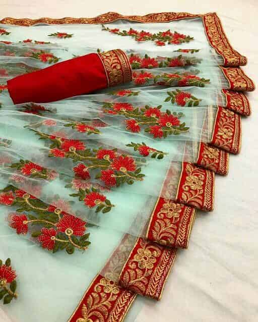 Beautiful Embroidered Net Sarees