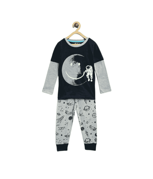 Girl's Fancy Cotton Blend Printed Night Suits