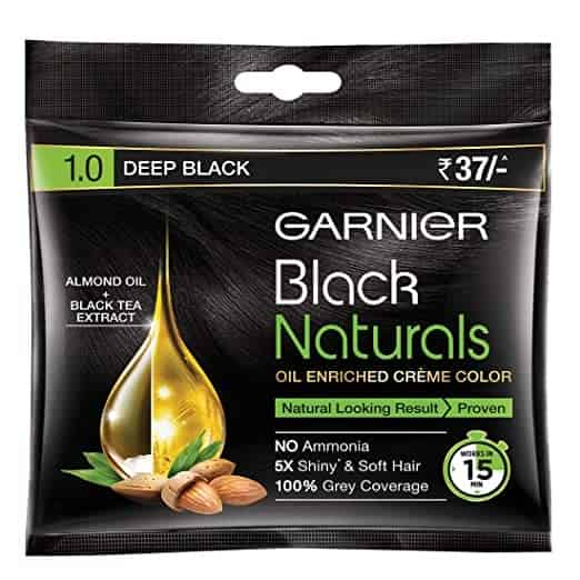 Garnier Black Naturals Hair Color, 20ml + 20g - 1.0 Deep Black (Pack of 1)