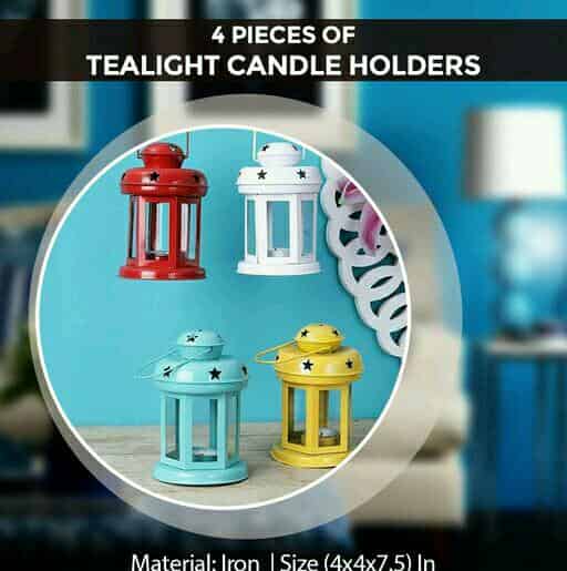 Home Elite Lantern Iron Tealight Candle Holders