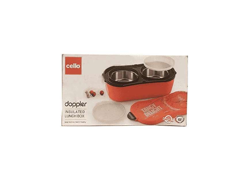Cello Doppler Insulated Lunch Box, Stainless Steel Inner