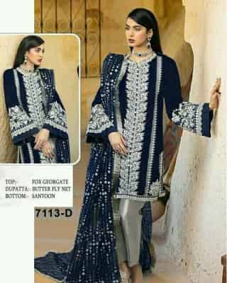 Women's Alluring Geogette Semi-Stitched Suits