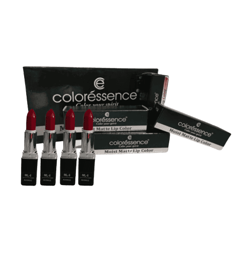 COLORESSENCE Moist Matte Lipstick, Long Lasting Waterproof Smudge Proof Lip Color set of 4