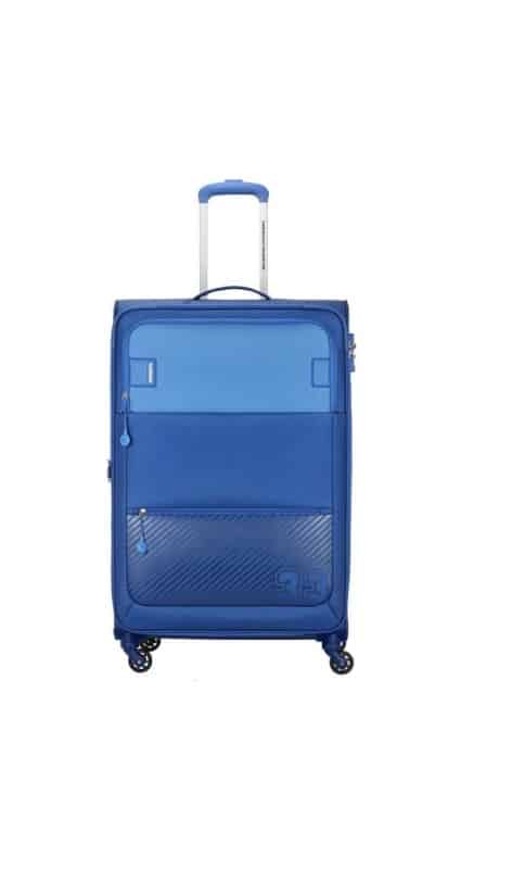 American Tourister MAJORIS SP 70cm Polyester, Fabric Check-in Suitcase (Blue, 24 Inch, Medium Size)