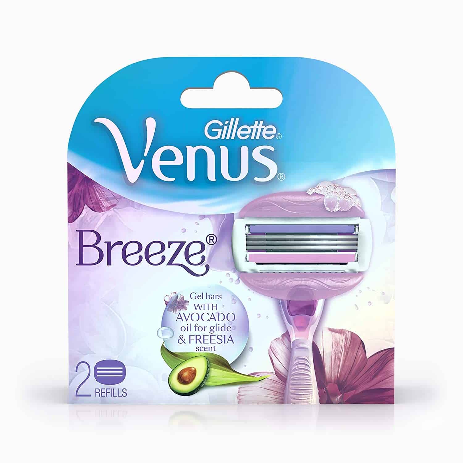 Gillette Venus Breeze Hair Removal Razor Blades/Refills/Cartridges for Women - 2 Pieces