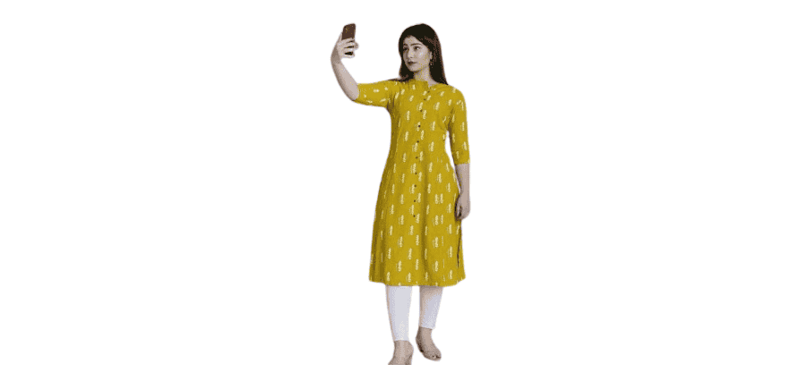 Women's Floral Printed Cotton Slub Kurti
