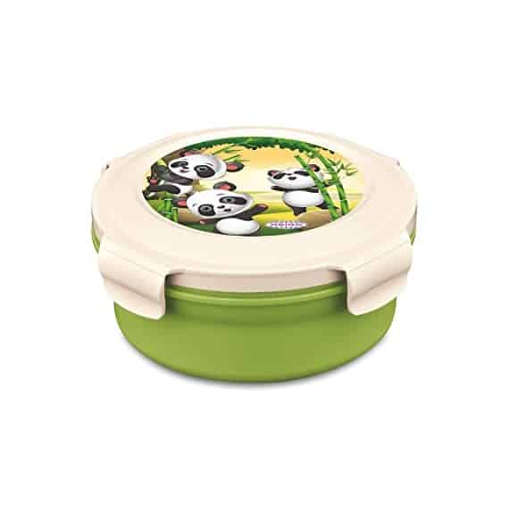 Asian Plastowares Perfect Lunch Box with Stainless Steel Linner(Mini - 324) (Kids) Green