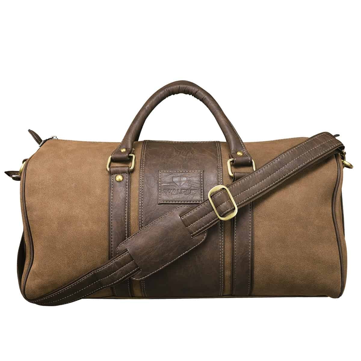 Walrus Premium Executive Vegan Leather Duffle Bag, Brown