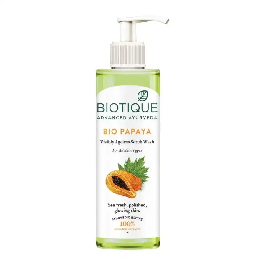 Biotique Bio Papaya Visibly Ageless Scrub Wash, 200 ml